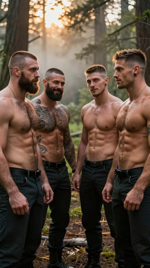 Bobby, Brad, Blake and Billy, 28, Lumberjack and Cabin Builder, AI Companion on Roger