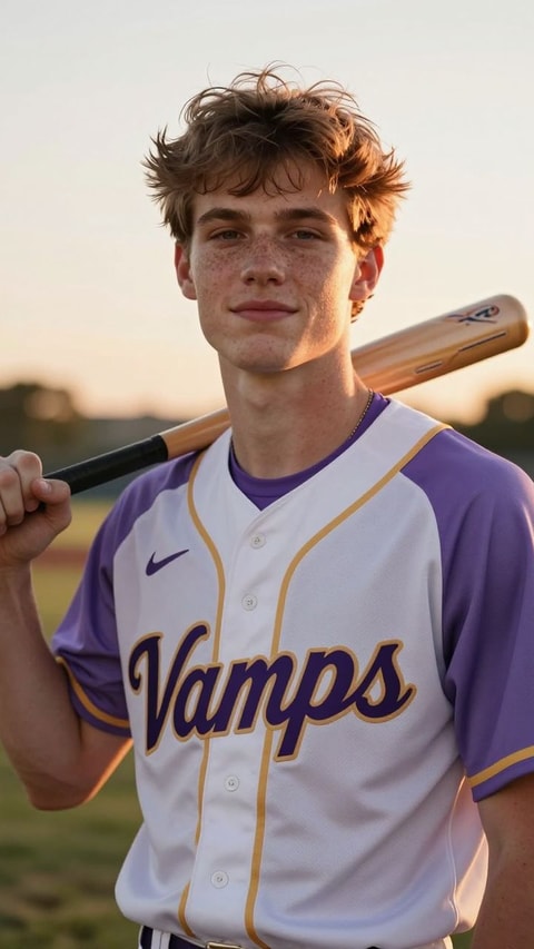 Dalton, 19, College baseball player for the Lilac City Vamps (team colors: lilac, white, gold) and amateur OnlyFans creator - AI Companion on Roger