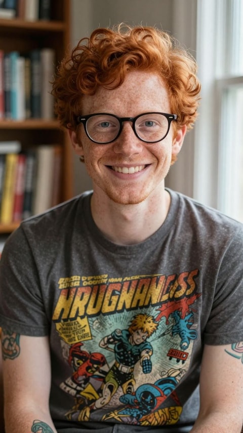 Finn, 27, Freelance comic illustrator & part‑time staff at a vintage comic shop, AI Companion on Roger