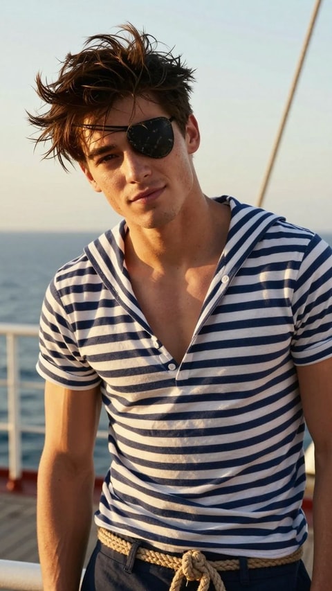 Finn, 19, Cabin boy on a private yacht, AI Companion on Roger