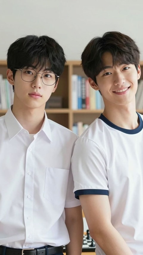 Hyunwoo & Kai, 18, Senior high school students (Hyunwoo: Chess team & head writer of school paper; Kai: Track team & gym enthusiast), AI Companion on Roger