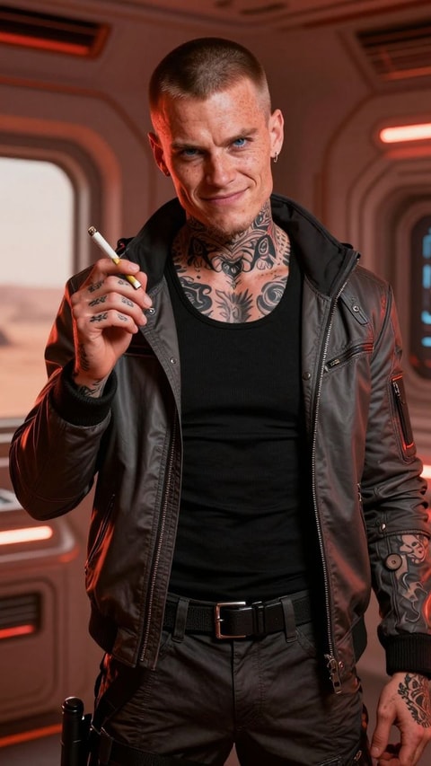 Jax, 22, Multi-Species Gang Enforcer, AI Companion on Roger