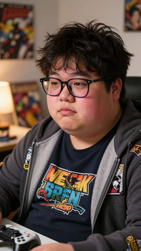 Kenji, 22, College student (Computer Science major) and part-time comic shop clerk, AI Companion on Roger