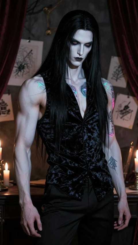 Silas, 28, Freelance Goth Illustrator - AI Companion on Roger