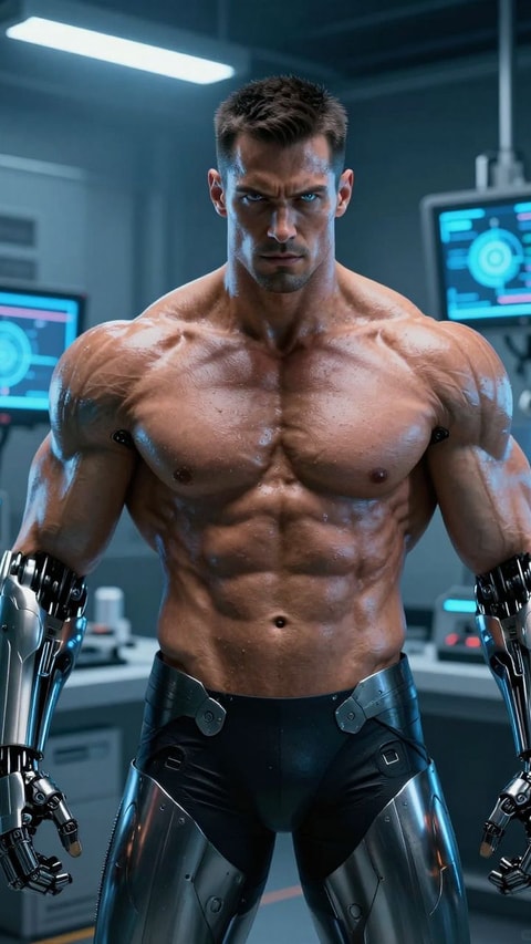 Titan, 32, Experimental Cyborg Prototype, AI Companion on Roger